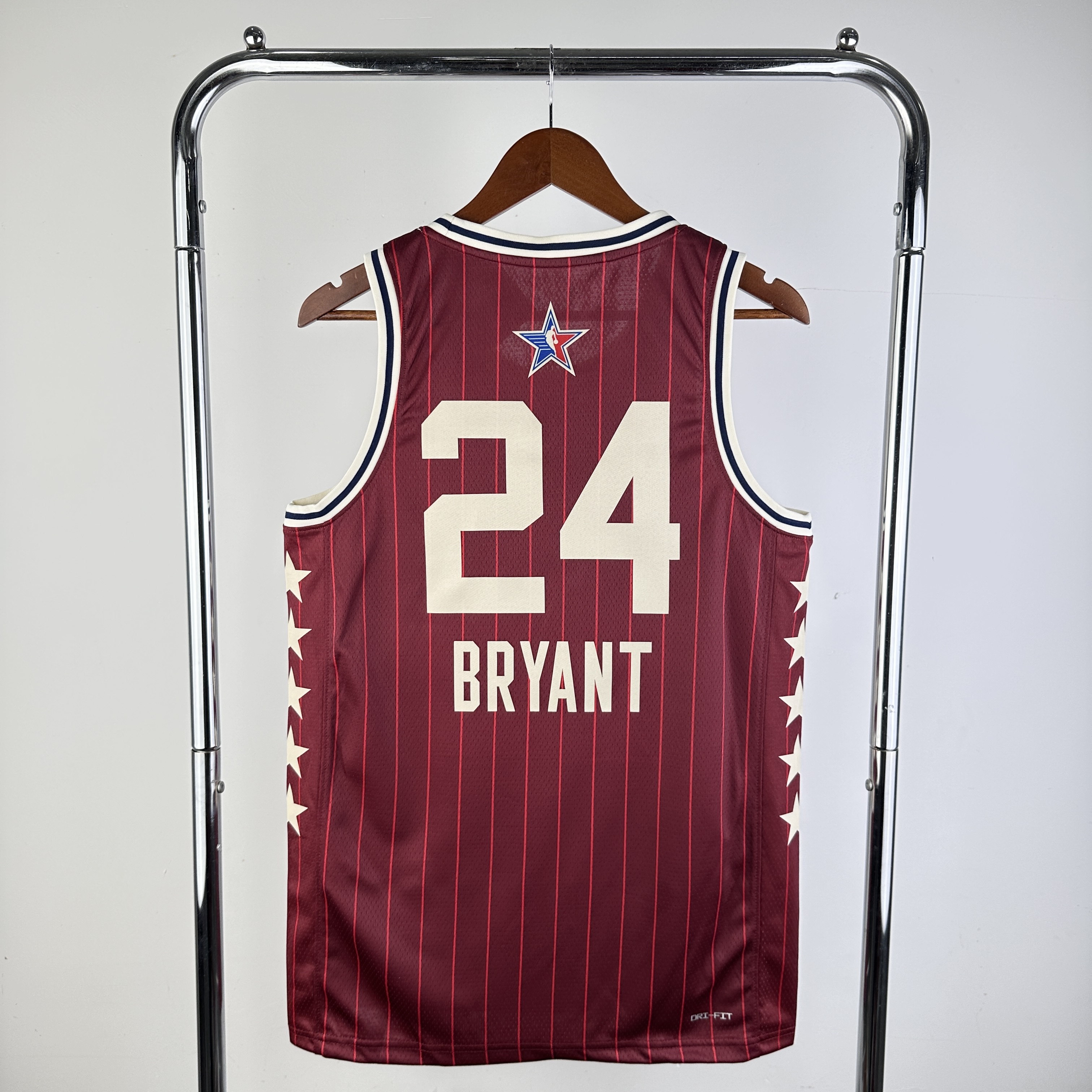 Men Los Angeles Lakers #24 Kobe Bryant Red Stripe All Star Jordan style Seasons 2024 NBA Jersey->->NBA Jersey
